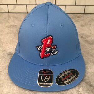 Bristol Pirates Hat Cap Fitted Mens L XL Powder Blue MILB Baseball Flexfit